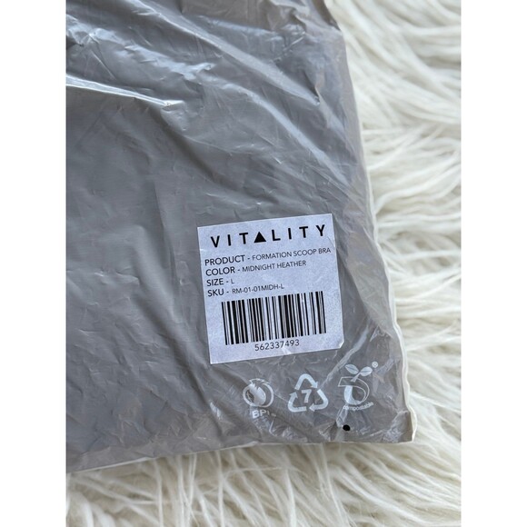 Vitality Formation Scoop Bra Midnight Heather Size Large - Picture 3 of 11
